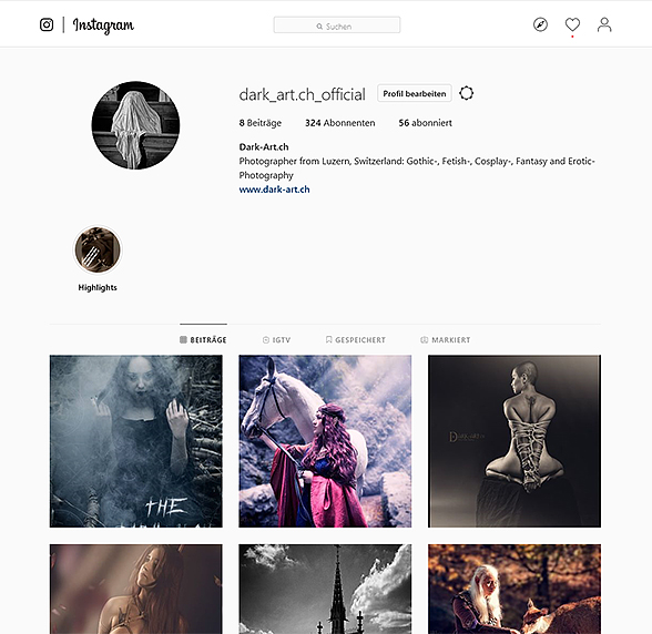 darkart.ch DarkArt.ch Neu auch auf Instagram